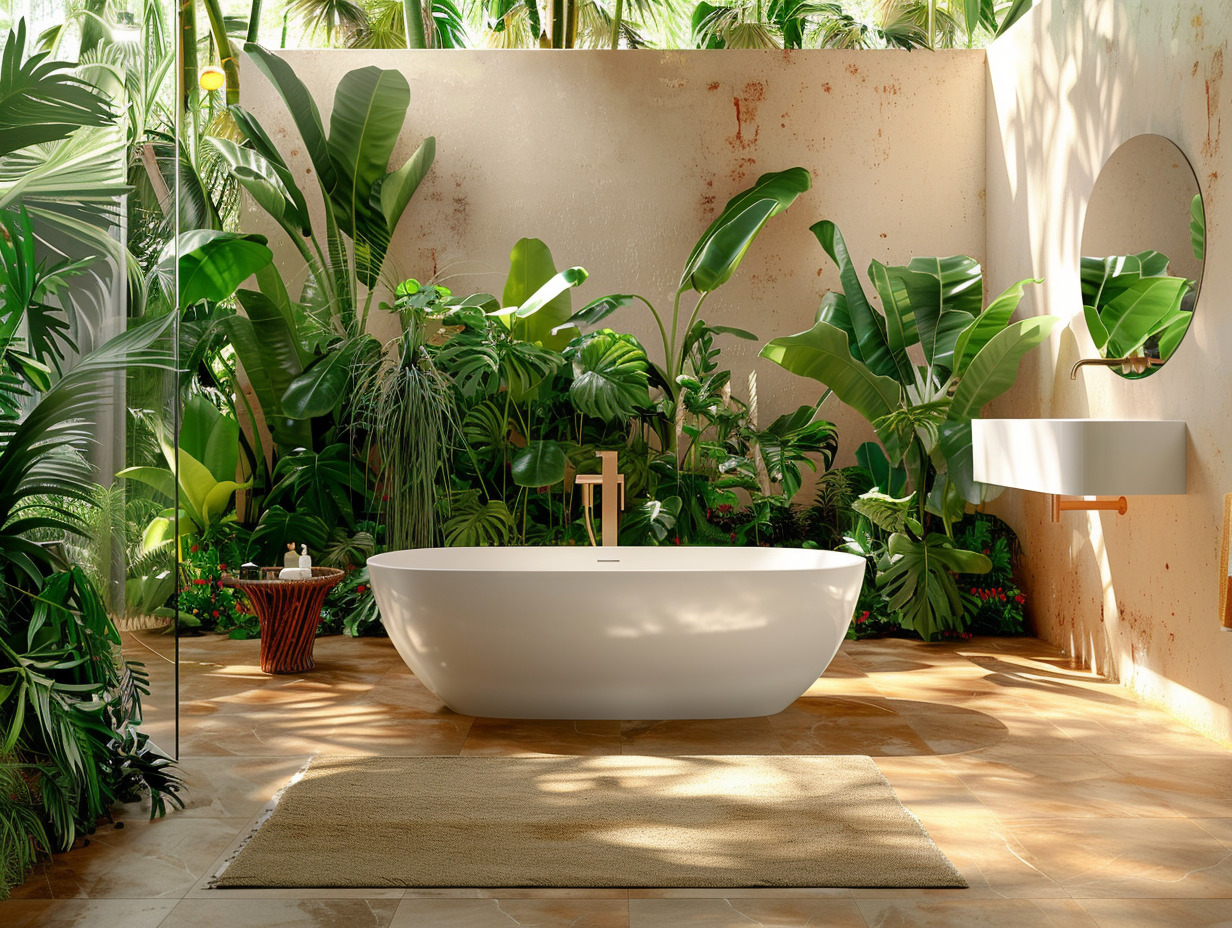 salle de bain jungle